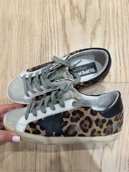 Golden Goose Shoes - Golden Goose Leopard Print Low-Top Sneakers with Black Star Accent - Women